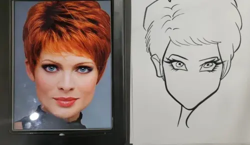 karikatur wajah alis dan mata wanita